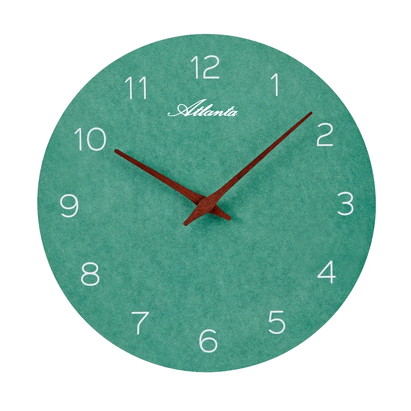 Atlanta 4521/6 Wanduhr Grün/Braun • Schleichende Sekunde • Arabische Ziffern