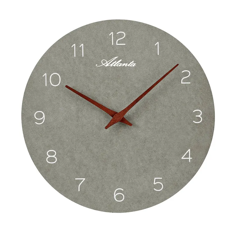 Atlanta 4521/4 Wanduhr Grau/Braun • Schleichendes Quarzwerk • Arabische Ziffern