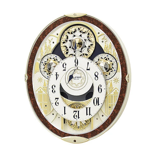 Atlanta Magic Motion Clock 7447/20 Wanduhr Mehrfarbig • Rotierendes Zifferblatt • 30 Melodien