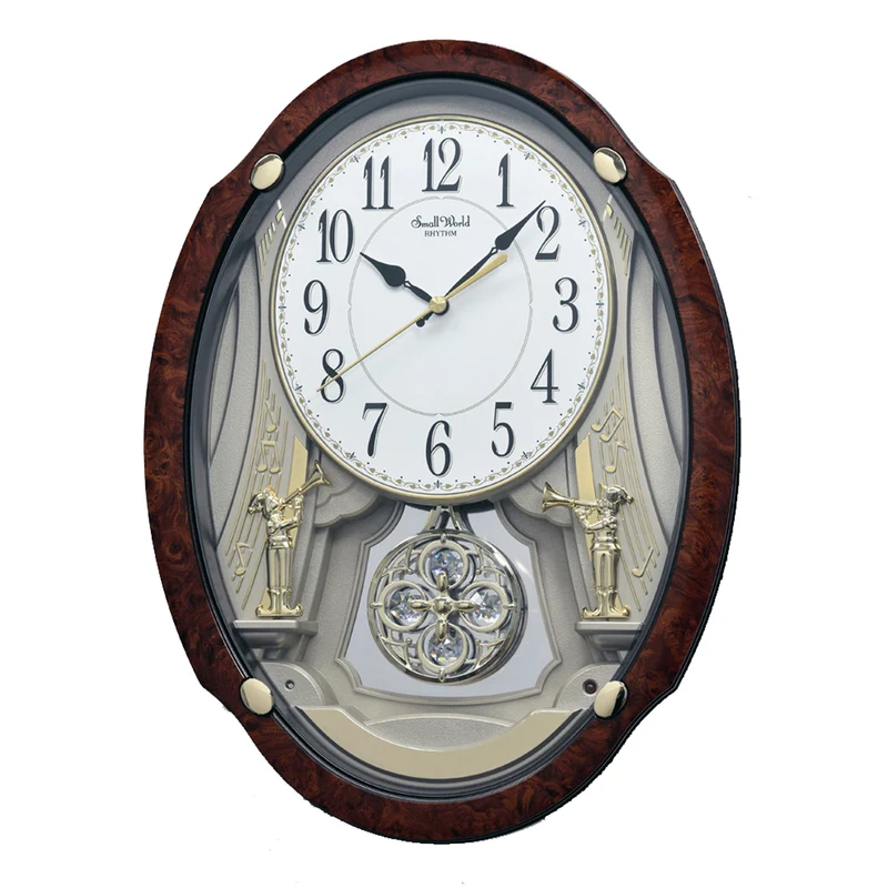 Atlanta 7427/20 Wanduhr Nussbaum • Pendelbewegung • Melodie & Quarzwerk