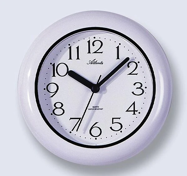 Atlanta 454/1 Wanduhr Rot • Wasserdichte Baduhr • Quarzwerk