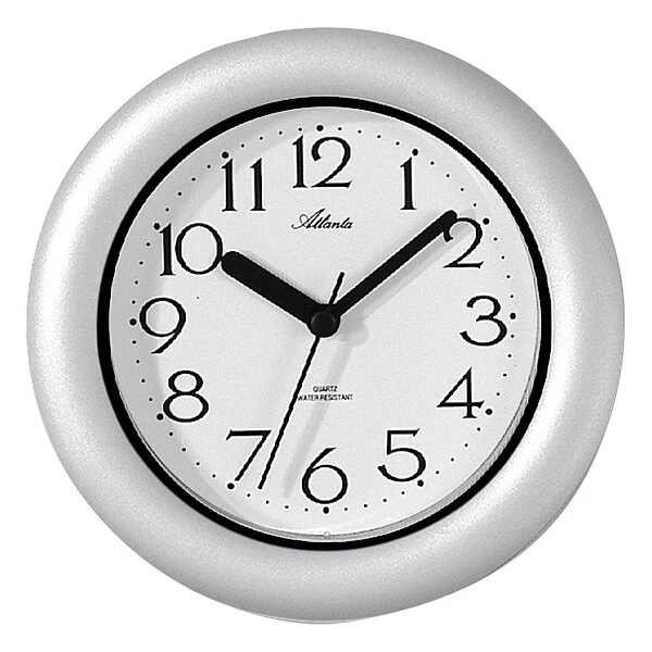 Atlanta 454/1 Wanduhr Rot • Wasserdichte Baduhr • Quarzwerk