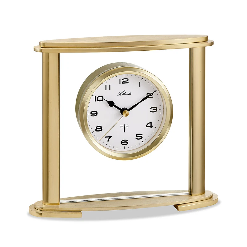Atlanta 3092/9 Wecker Gold • Funk-Uhrwerk • Arabisches Zifferblatt