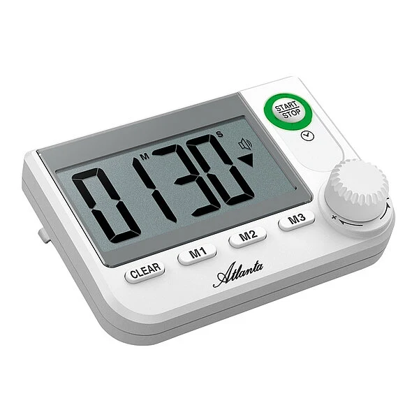 Atlanta 263 Wecker Weiß • Quarzwerk • 60-Minuten-Timer