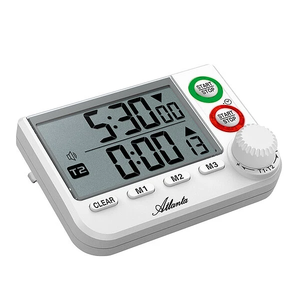 Atlanta 263 Wecker Weiß • Quarzwerk • 60-Minuten-Timer