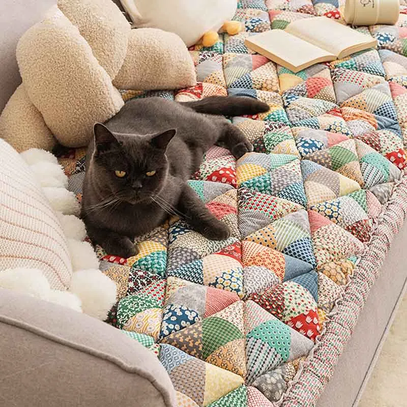 Bankhoes Katoen met Gewatteerde Beschermlaag 60x180cm Antislip Meubelbeschermer Zithoezen Diverse Kleuren | Sansoti