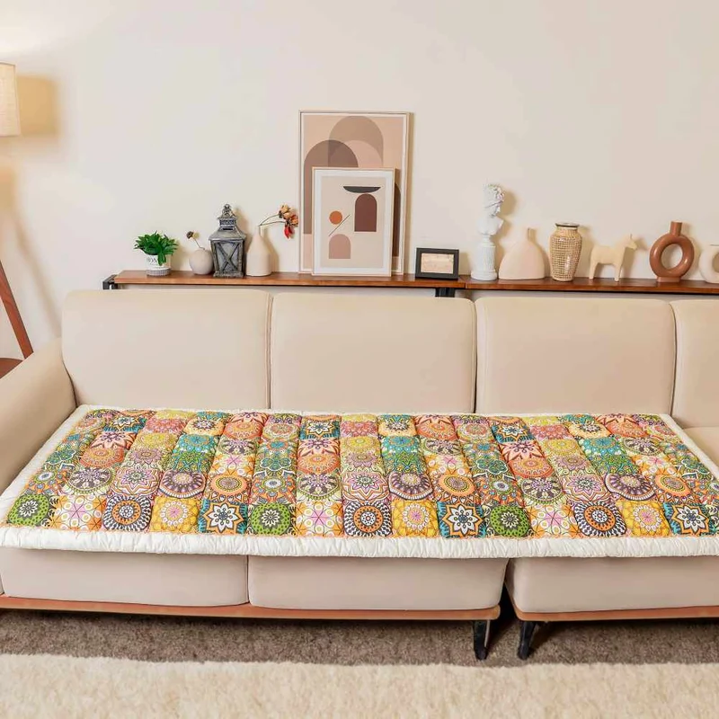 Bankhoes Katoen met Gewatteerde Beschermlaag 60x180cm Antislip Meubelbeschermer Zithoezen Diverse Kleuren | Sansoti