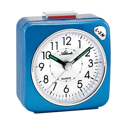 Atlanta 2114/5 Wecker Blau • Schleichende Sekunde • Repetitionsfunktion