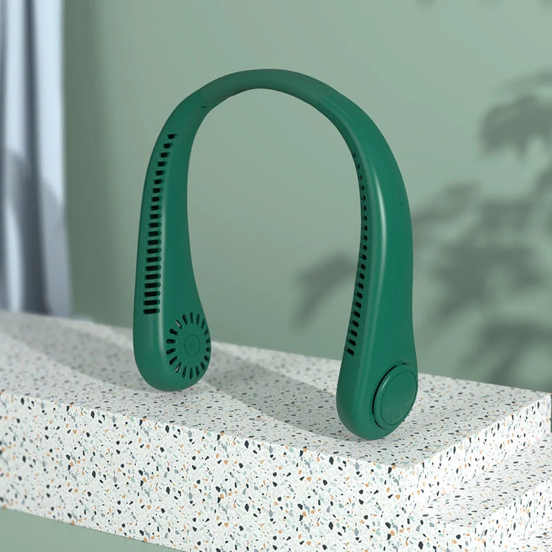 Draagbare Nekventilator Oplaadbaar 3 Snelheden LED-Display Handsfree Koeling voor Sport Outdoor Reizen | Sansoti