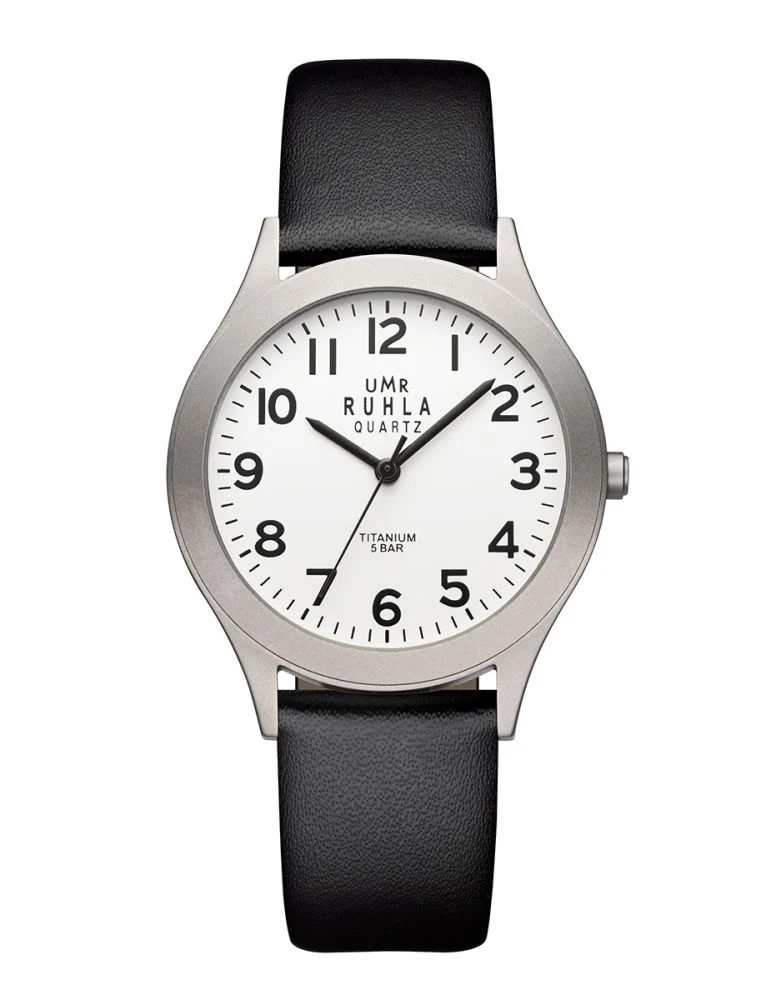 UMR Ruhla Basic 1320-9 Armbanduhr Weiß • Titangehäuse • Mineralglas