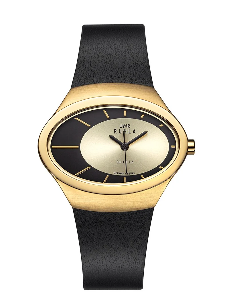 UMR Ruhla RUHLA-Style RS91334LB Damen Armbanduhr Schwarz/Gold • Miyota GL30 Quarzwerk • Mineralglas