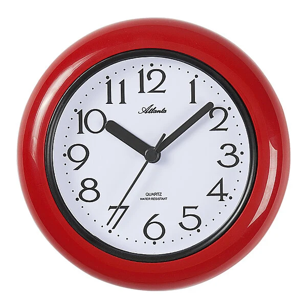Atlanta 454/0 Wanduhr Weiß • Wasserdichte Baduhr • Arabische Ziffern