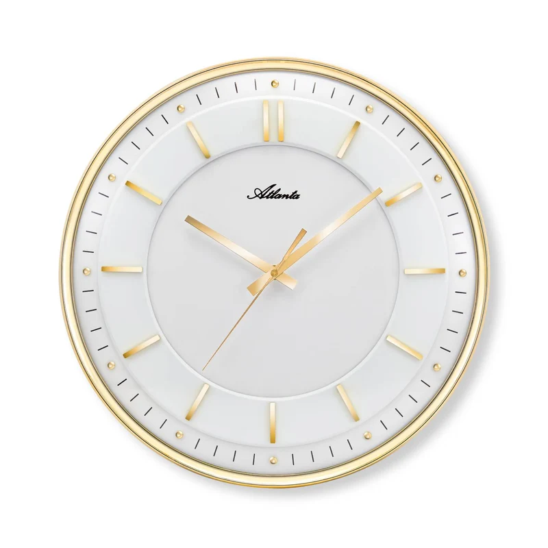 Atlanta 4551/19 Wanduhr Silberfarben • Geräuschloses Quarzwerk • Schleichende Sekunde