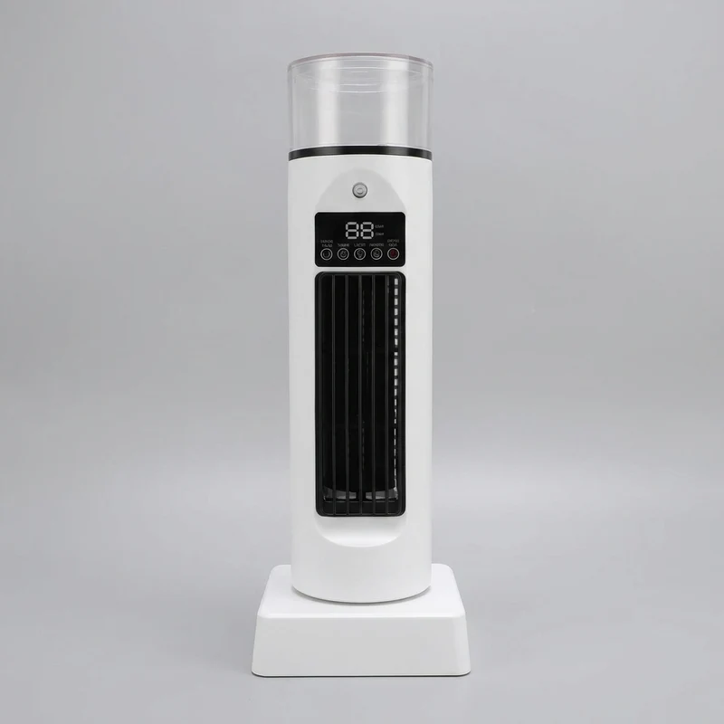 Compacte Bureaukoeler met Luchtbevochtiger 6 Snelheden USB-Ventilator Bladloos Torenmodel LED Kantoor | Sansoti