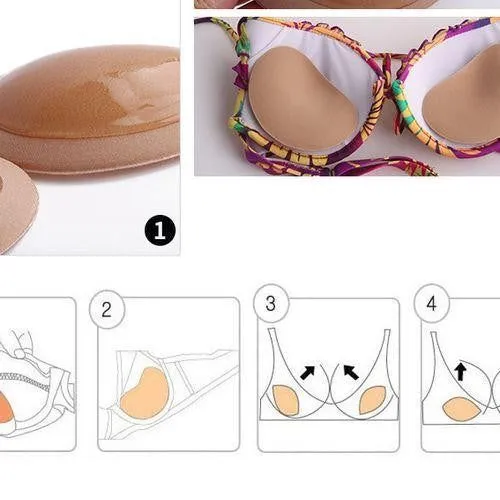 BH Pads Zwemkleding Vulling Push-Up Effect Zelfklevend Waterbestendig Ademend Comfortabel Naturel Zwart | Sansoti