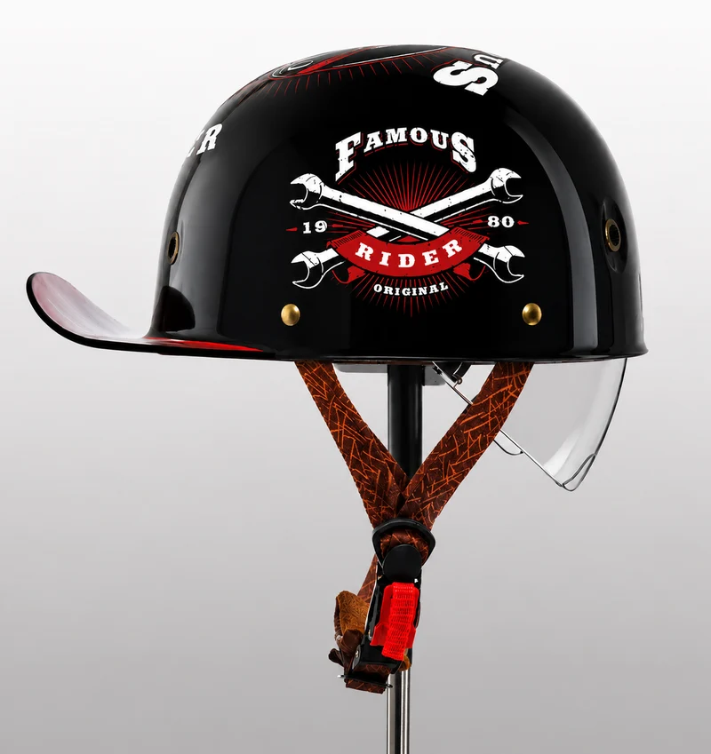 Motorhelm Halfopen Baseball Stijl DOT ECE Gecertificeerd Dagelijks Rijden Veiligheid Comfort Bescherming | Sansoti