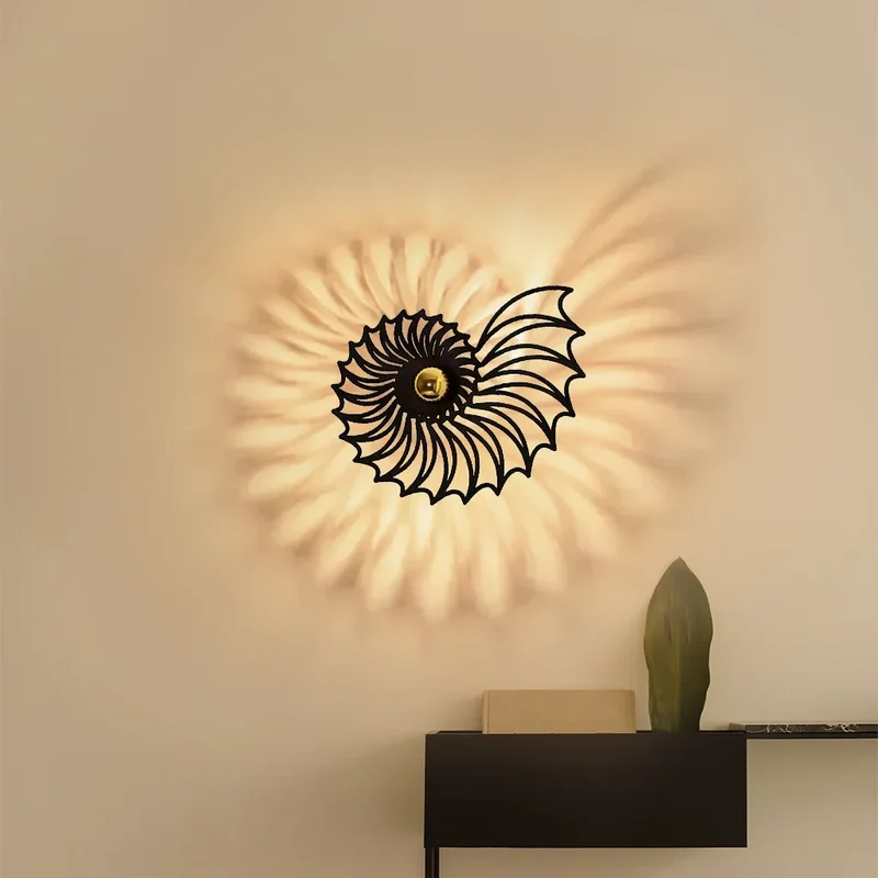 Ronde Wandlamp 50 cm Goud Keramiek Handgemaakt LED Drukknop Snoer 150 cm | Sansoti