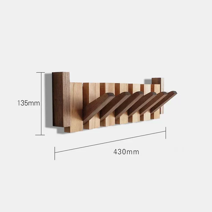Decoratieve Wandkapstok Hout Piano-Design 4-8 Haken Hallway Organizer Scandinavisch Interieur Garderobe | Sansoti