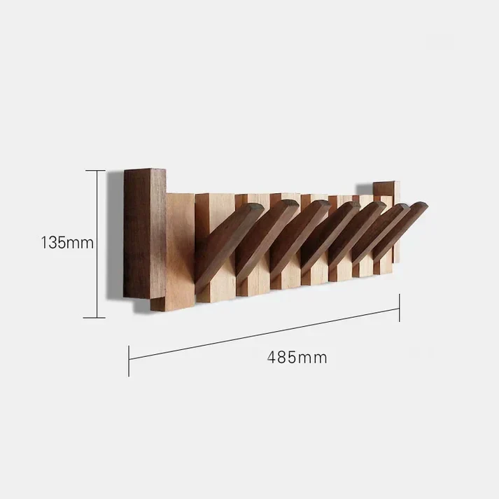 Decoratieve Wandkapstok Hout Piano-Design 4-8 Haken Hallway Organizer Scandinavisch Interieur Garderobe | Sansoti