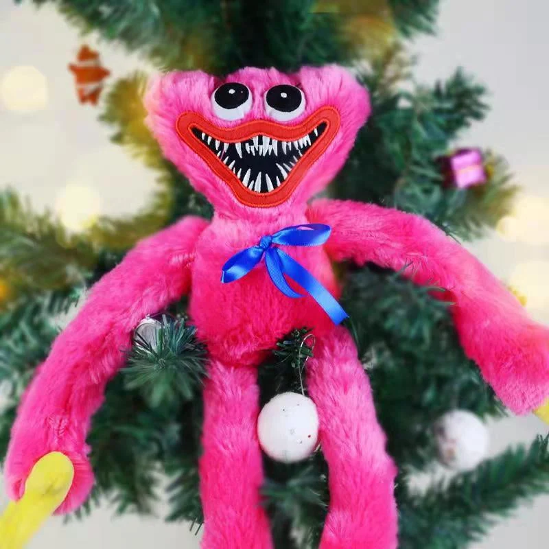 Huggy Wuggy knuffel 40 cm pluche speelgoed hoogwaardig zachte metgezel cadeau kinderen volwassenen blauw rood | Sansoti