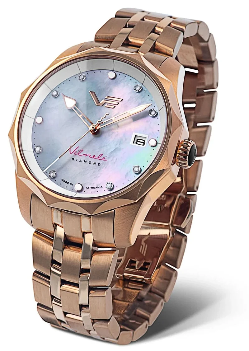Vostok Europe Vilnelė VS42-125B754B Damenuhr • Solar-Antrieb • Echte Diamanten