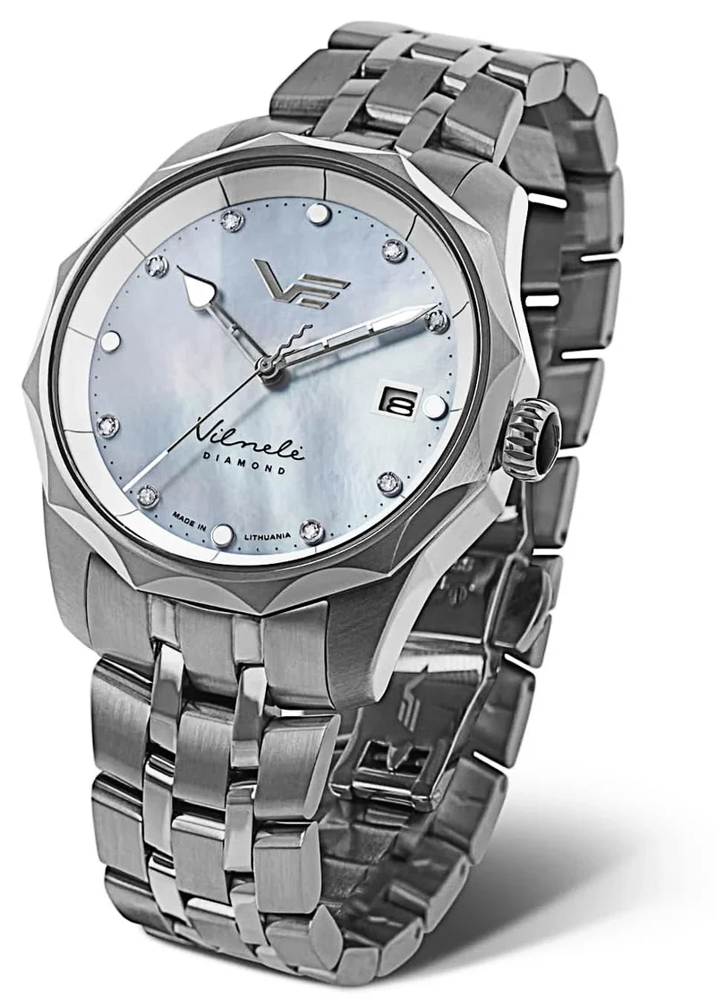 Vostok Europe Vilnelė VS42-125A755B Damenuhr • Solar-Chronograph • Diamant-Indizes