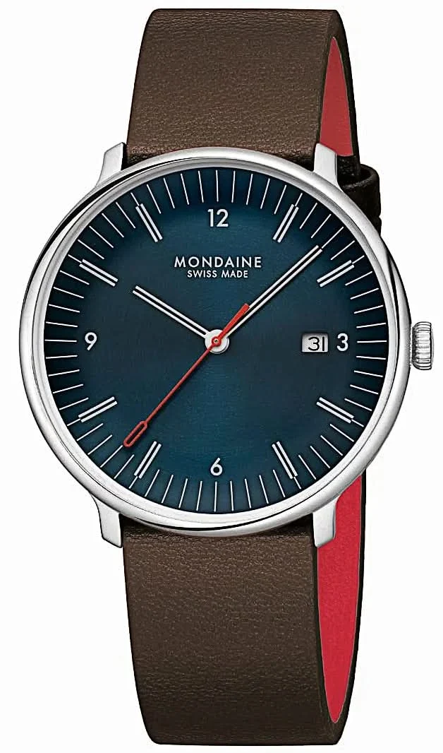 Mondaine Doppio MLE.41240.LGV Herrenuhr • Veganes Traubenleder • Schweizer Saphirglas