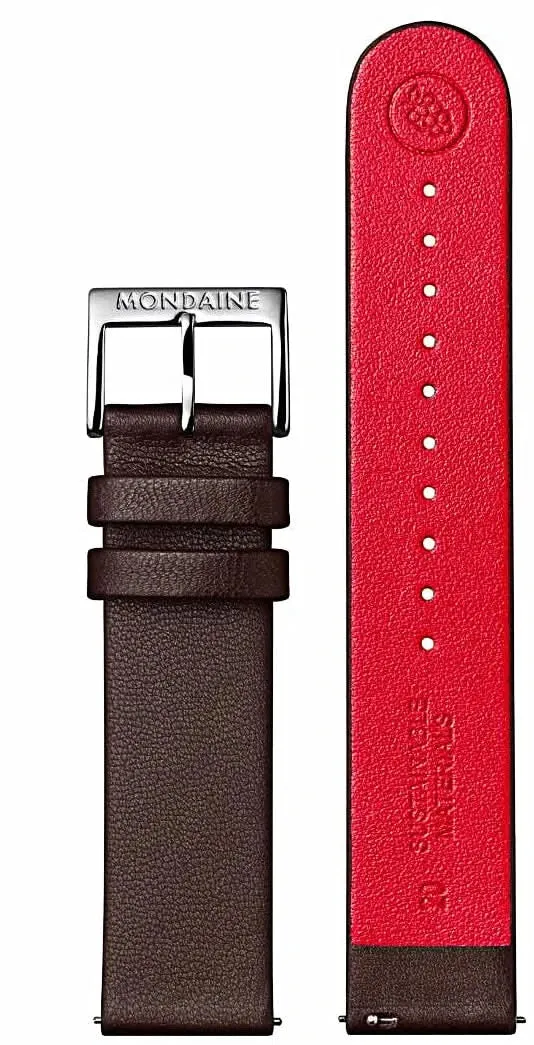 Mondaine Doppio MLE.41240.LGV Herrenuhr • Veganes Traubenleder • Schweizer Saphirglas