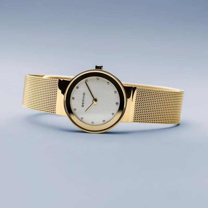 Bering Classic 10126-334 Damenuhr • Kratzfestes Saphirglas • Feines Milanaise-Armband