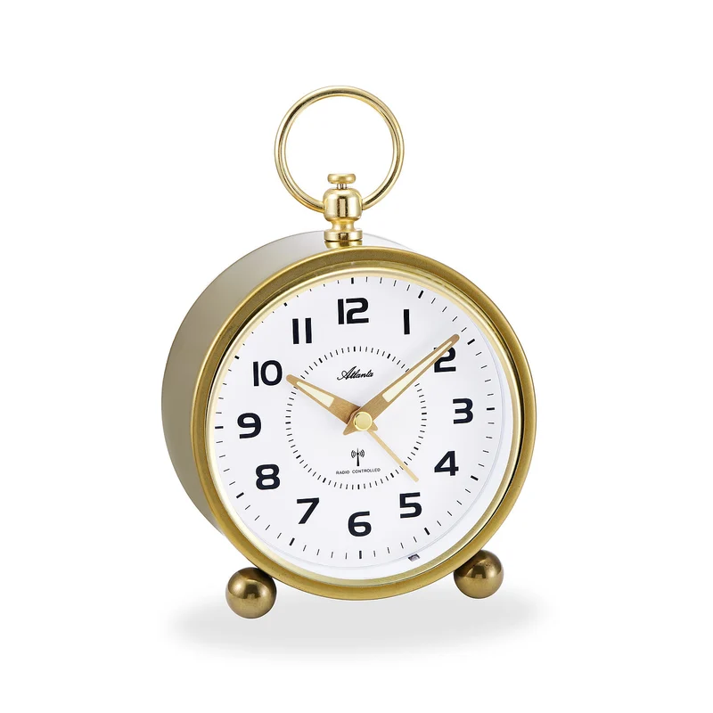 Atlanta 1836/9 Wecker Gold • Funk-Uhrwerk • Ansteigendes Wecksignal