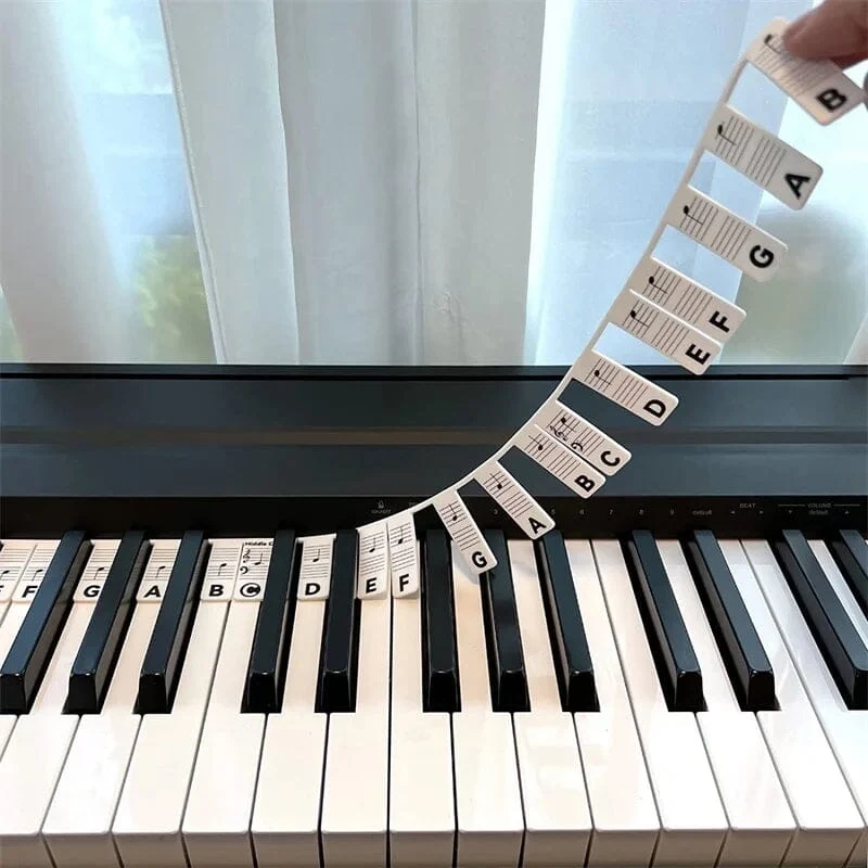 Verwijderbare Piano Toetslabels — Siliconen Nootlabels voor 88 Toetsen — Leerhulp voor Beginners | Sansoti
