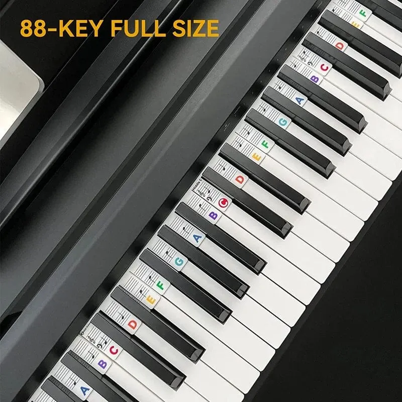 Verwijderbare Piano Toetslabels — Siliconen Nootlabels voor 88 Toetsen — Leerhulp voor Beginners | Sansoti