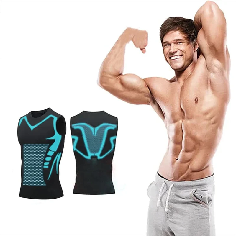 Ionic Shaping Vest voor Mannen – Compressie Shapewear Hemd zonder Mouwen – Lichaamsvormend en Comfortabel – Ademend Ontwerp voor Dagelijks Gebruik | Sansoti