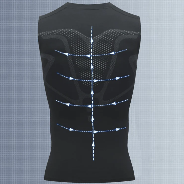 Ionic Shaping Vest voor Mannen – Compressie Shapewear Hemd zonder Mouwen – Lichaamsvormend en Comfortabel – Ademend Ontwerp voor Dagelijks Gebruik | Sansoti