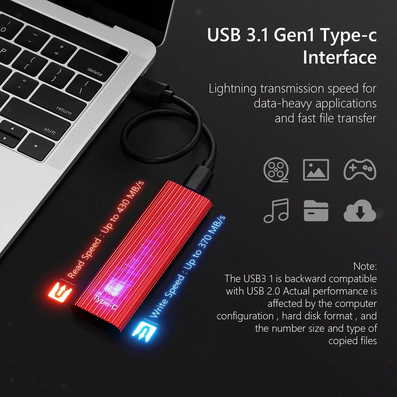 Draagbare SSD Externe Harde Schijf USB 3.1 Snelle Overdracht Solid State Drive Compacte Opslag | Sansoti