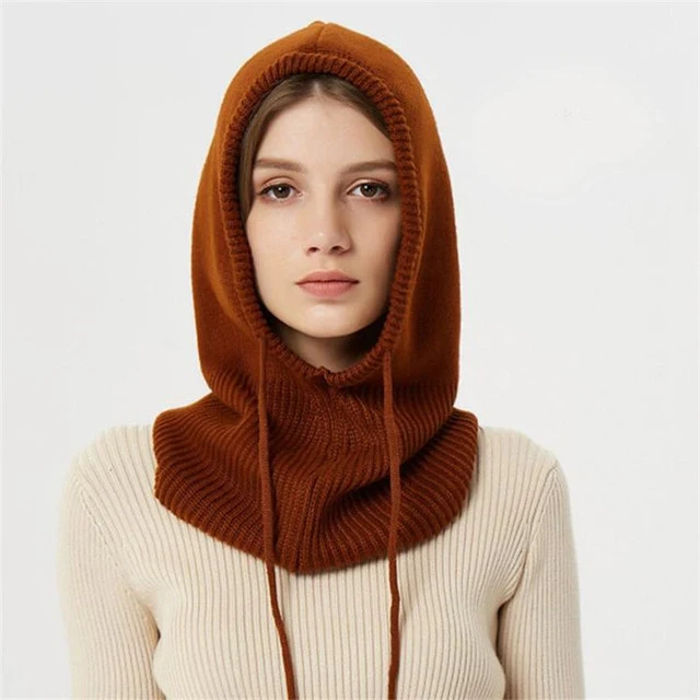 Gebreide Muts met Trekkoord – Winter Beanie met Capuchon voor Koude Dagen | Sansoti