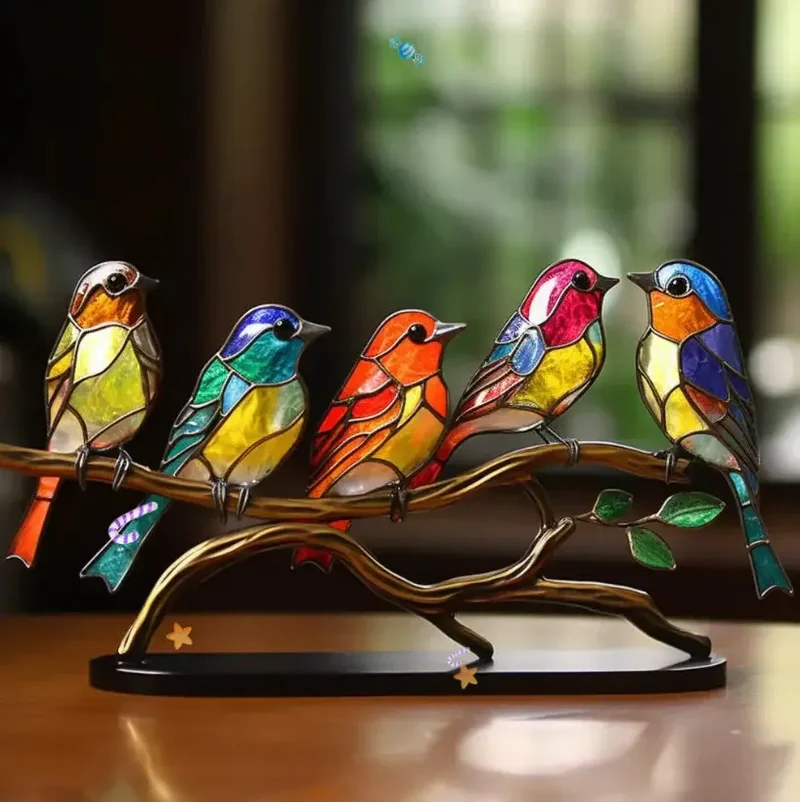 Raamvogel Decoratie – Lichtreflecterend Glas met Natuurlijke Uitstraling – Kleurrijk Raamornament | Sansoti