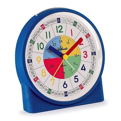 Atlanta 2125/15 Wecker Blau • Lernzifferblatt • Schleichende Sekunde
