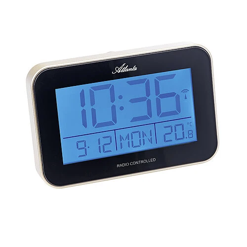 Atlanta 1802/9 Wecker Gold • Funk-Uhrwerk • Datum & Temperatur