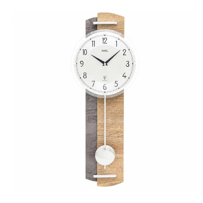 AMS 5334 Wanduhr Wildeiche • Funk-Pendelwerk • Holzgehäuse