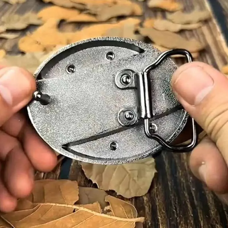 Metalen Ovale Western Riem Gesp met Ingebouwd EDC-Gereedschap | 24 Designs | Zinklegering | 7,7 x 6 cm | Sansoti