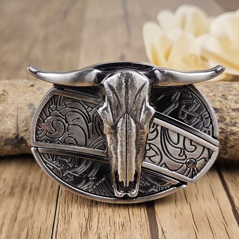 Metalen Ovale Western Riem Gesp met Ingebouwd EDC-Gereedschap | 24 Designs | Zinklegering | 7,7 x 6 cm | Sansoti