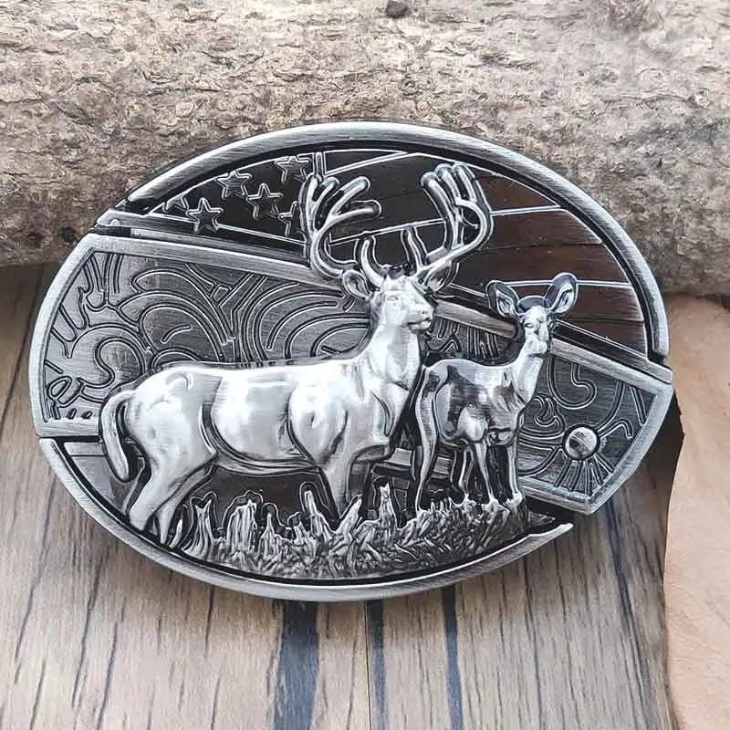 Metalen Ovale Western Riem Gesp met Ingebouwd EDC-Gereedschap | 24 Designs | Zinklegering | 7,7 x 6 cm | Sansoti