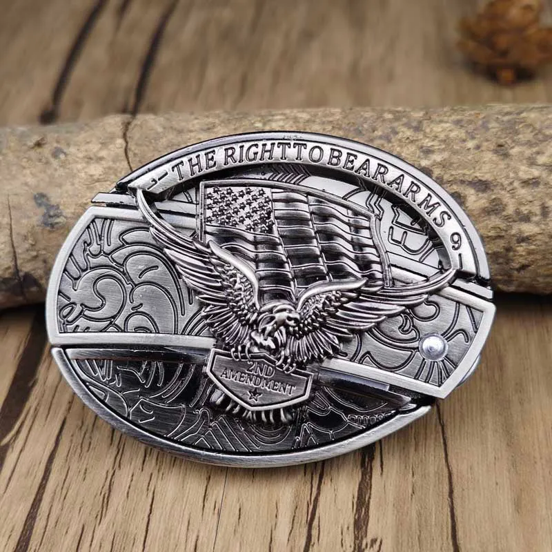 Metalen Ovale Western Riem Gesp met Ingebouwd EDC-Gereedschap | 24 Designs | Zinklegering | 7,7 x 6 cm | Sansoti