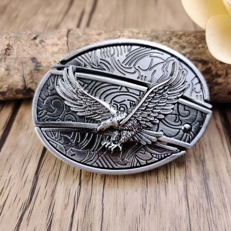Metalen Ovale Western Riem Gesp met Ingebouwd EDC-Gereedschap | 24 Designs | Zinklegering | 7,7 x 6 cm | Sansoti