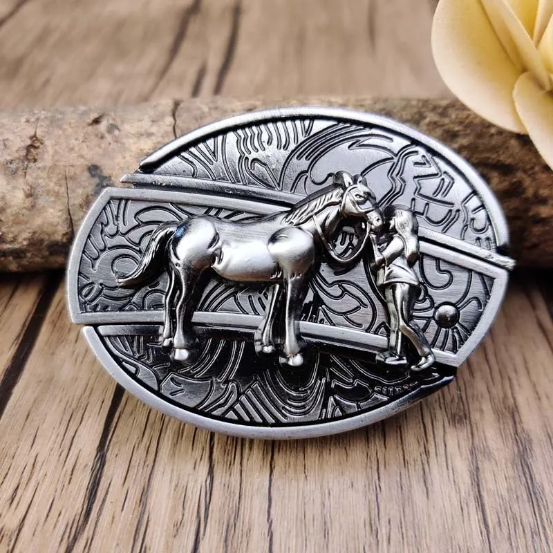Metalen Ovale Western Riem Gesp met Ingebouwd EDC-Gereedschap | 24 Designs | Zinklegering | 7,7 x 6 cm | Sansoti