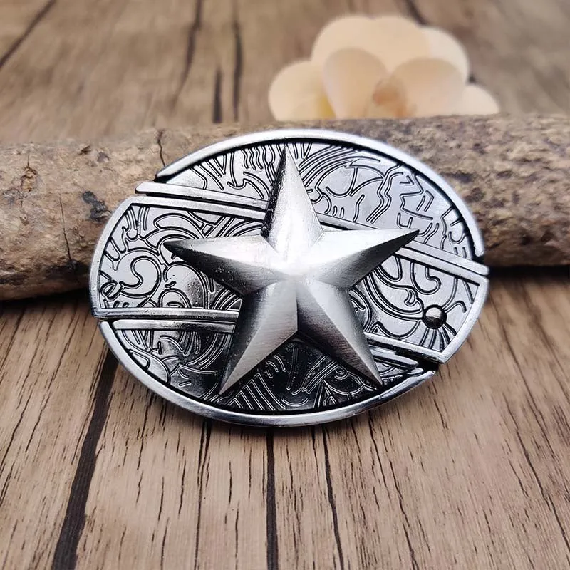 Metalen Ovale Western Riem Gesp met Ingebouwd EDC-Gereedschap | 24 Designs | Zinklegering | 7,7 x 6 cm | Sansoti