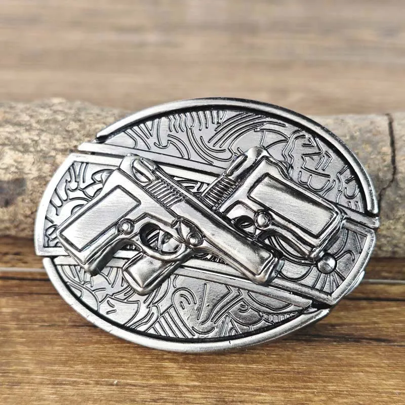 Metalen Ovale Western Riem Gesp met Ingebouwd EDC-Gereedschap | 24 Designs | Zinklegering | 7,7 x 6 cm | Sansoti