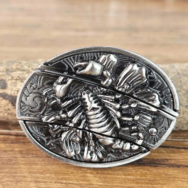 Metalen Ovale Western Riem Gesp met Ingebouwd EDC-Gereedschap | 24 Designs | Zinklegering | 7,7 x 6 cm | Sansoti