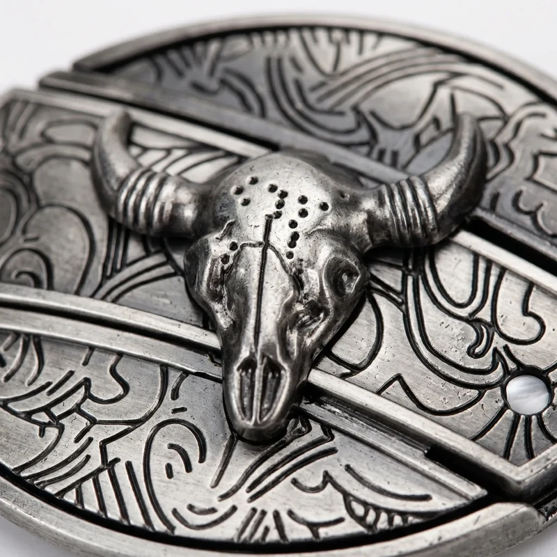 Metalen Ovale Western Riem Gesp met Ingebouwd EDC-Gereedschap | 24 Designs | Zinklegering | 7,7 x 6 cm | Sansoti